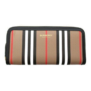 Burberry Ellerby Round Long Wallet Beige Leather